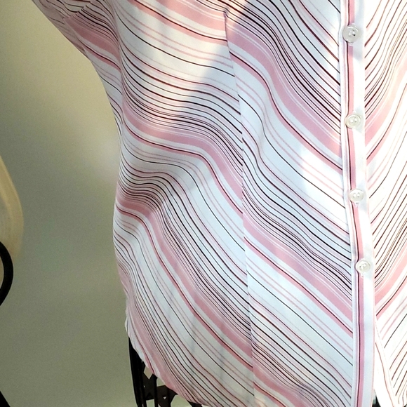 Worthington Stretch easy care Small size with stripe buttons down blouse - Picture 10 of 15